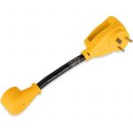 Camco Heavy Duty RV Dogbone Electrical Adapter with Innovative 180 Degree Bend Design