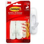 Command Medium Utility Hooks, White, 2-Hooks, 4-Strips, Organize Damage-Free